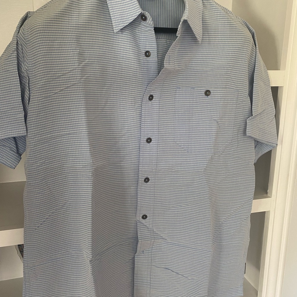Royal Robbins Light Blue Checkered Button Down Shirt